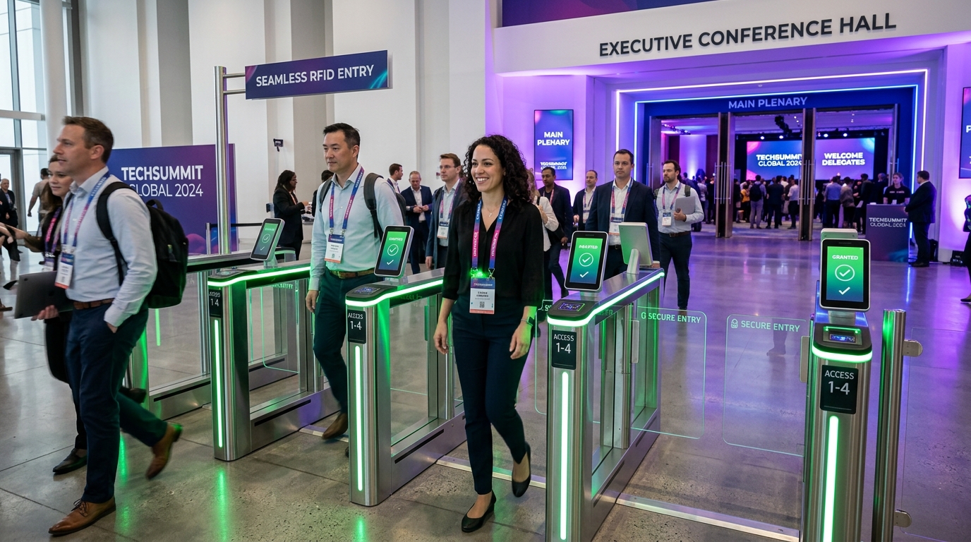 Smart RFID Walk-Through Access Control Gates at Convention Hall